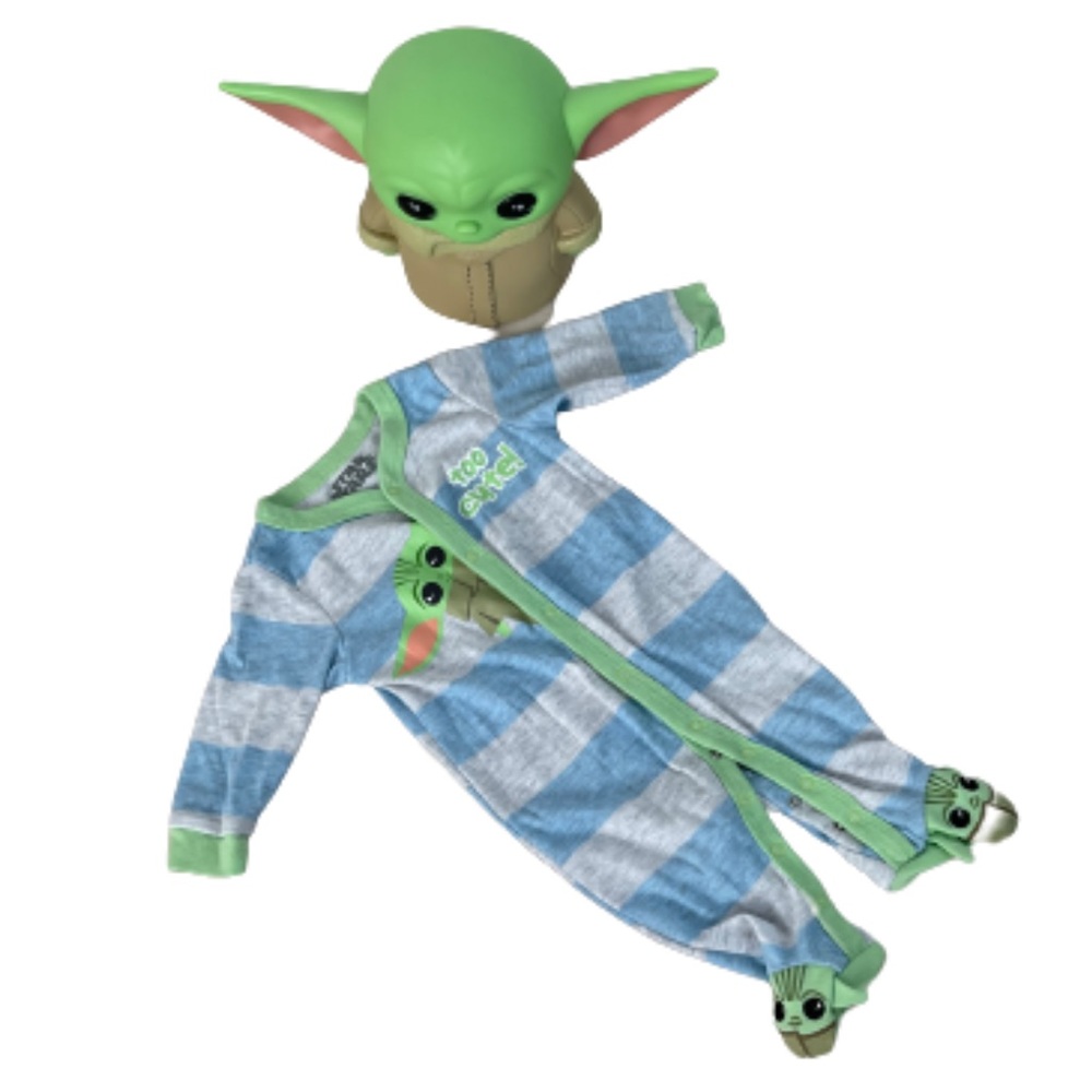 Baby yoda PJ footie 3-6M